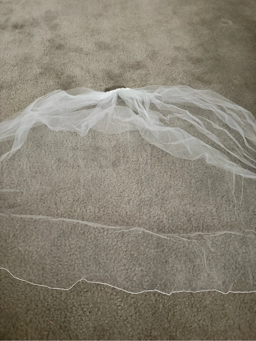 White Bridal Veil with Comb
